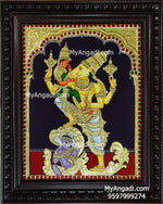 Varaha Perumal with Lakshmi Tanjore Painting, Varaha Perumal with Lakshmi Tanjore Painting