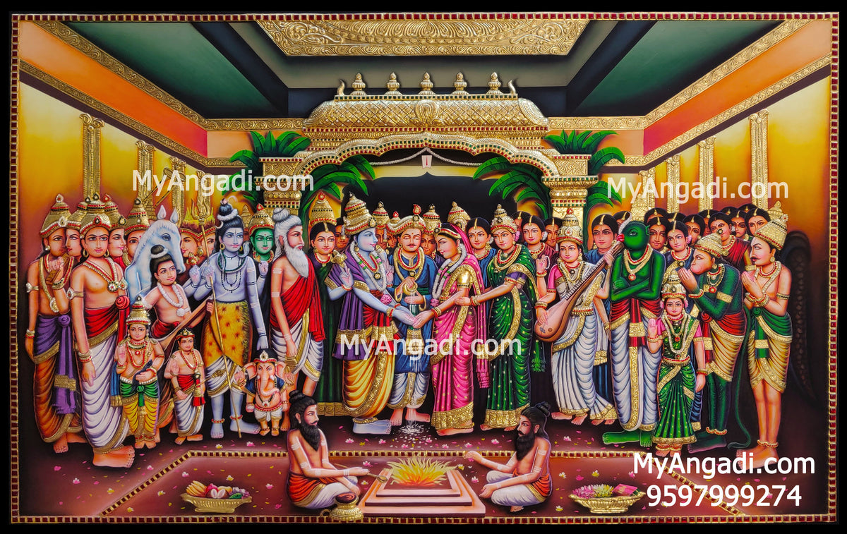 Srinivasa Kalyanam Tanjore Painting