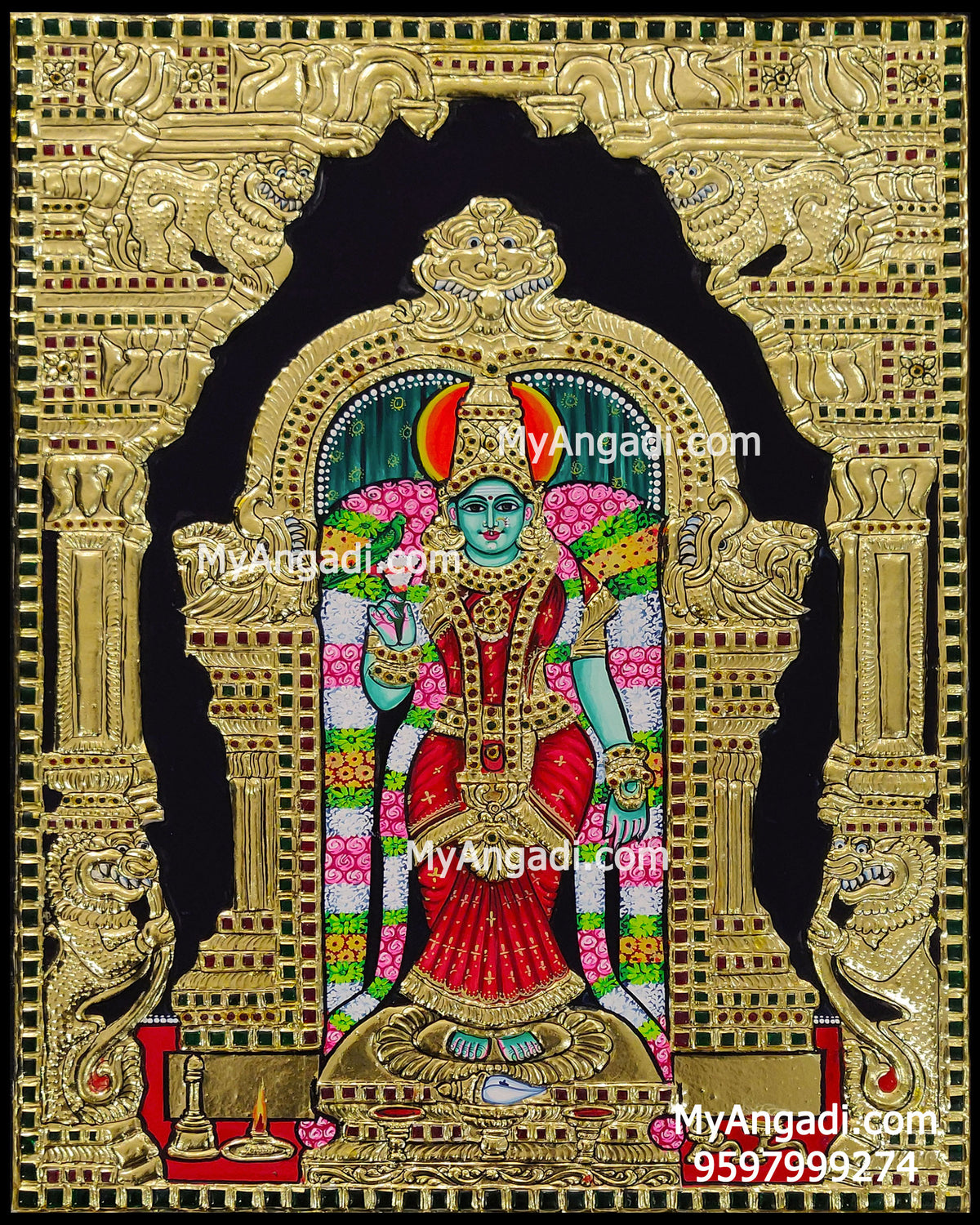 Meenakshi Amman Tanjore Painting