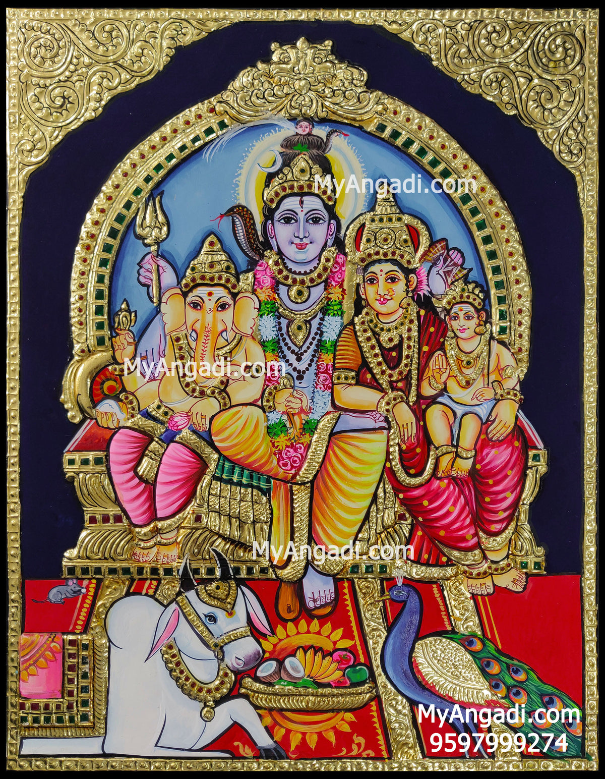 Shiva Family Tanjore Painting