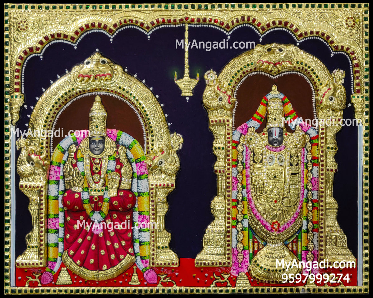 3D Balaji Lakshmi Tanjore Painting