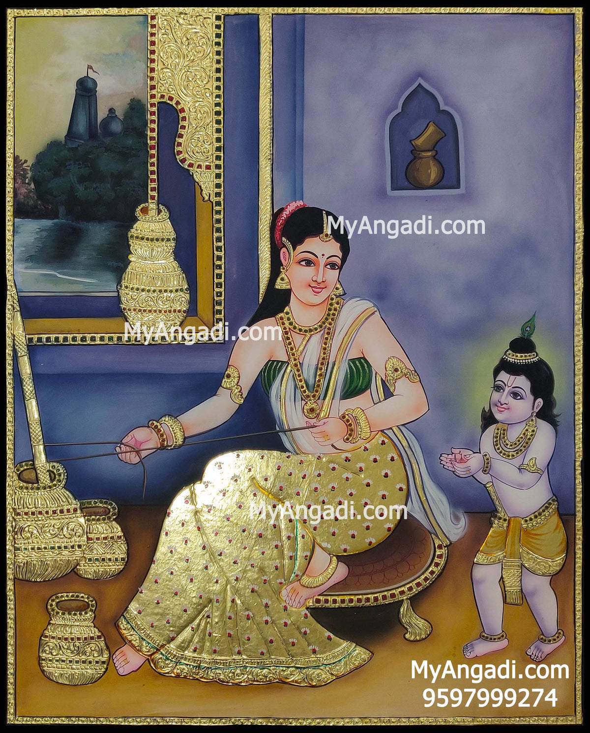Yasodha Krishna Tanjore Painting