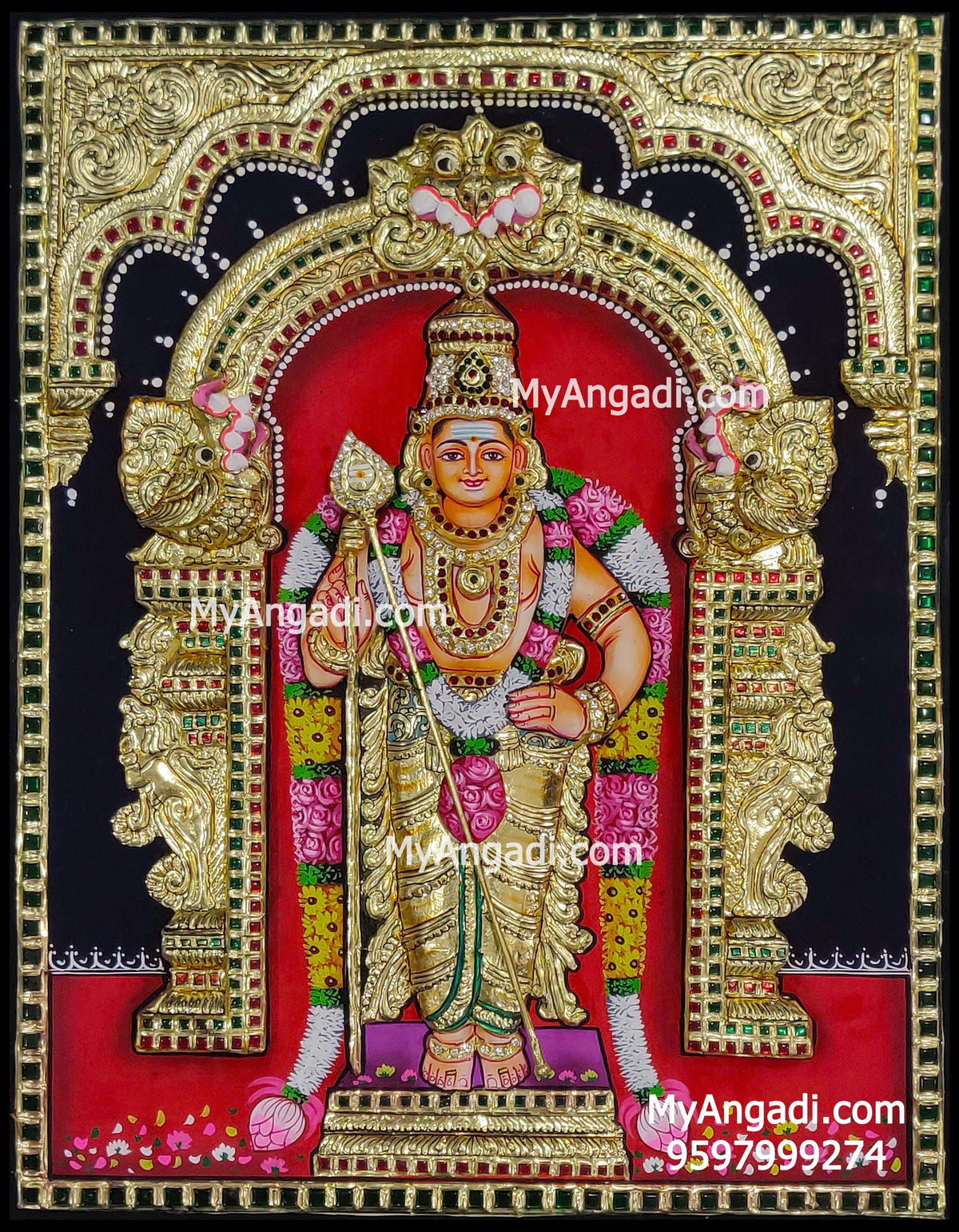 Murugan 3d Tanjore Painting