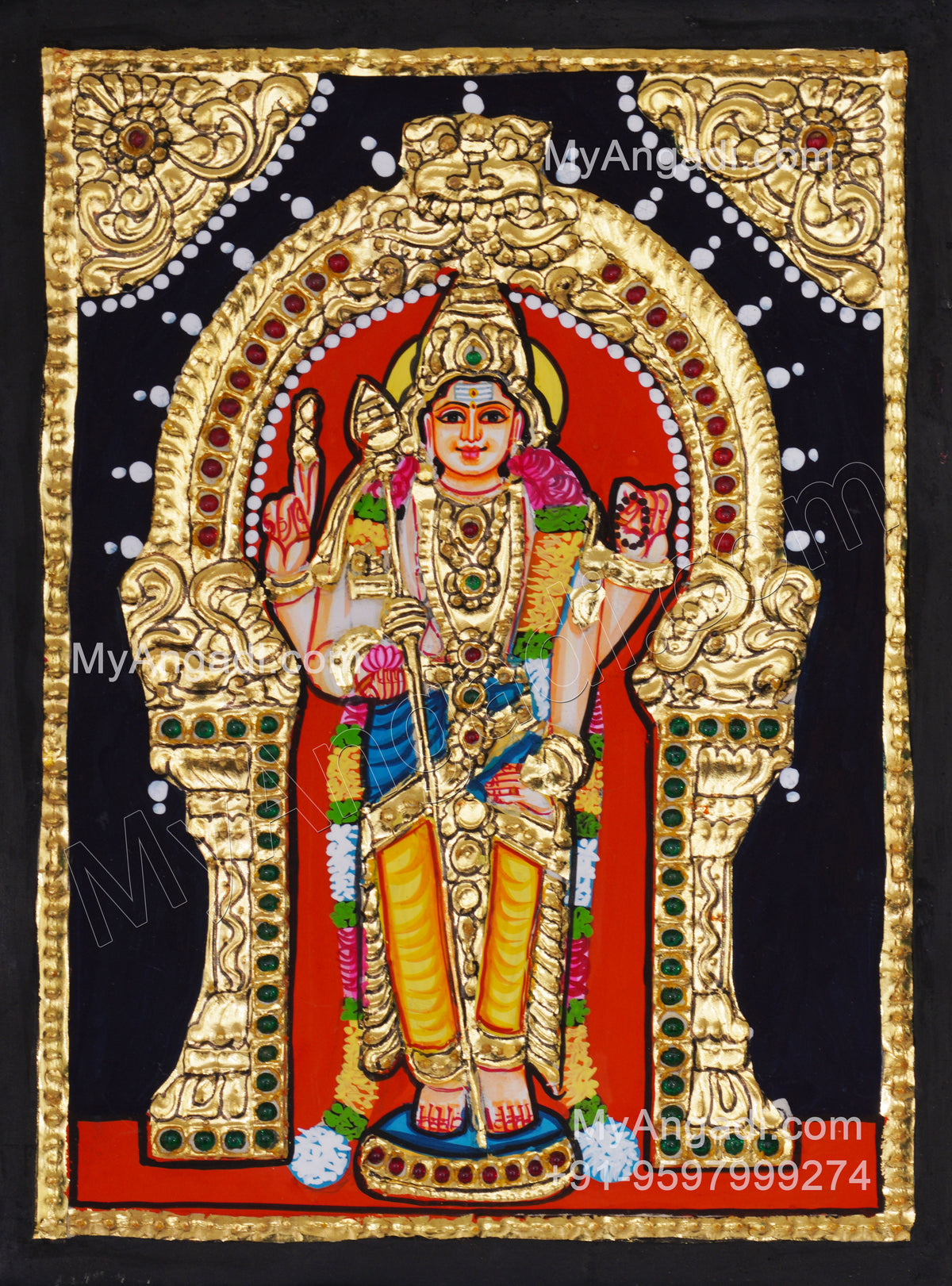 Murugan Small Tanjore Painting