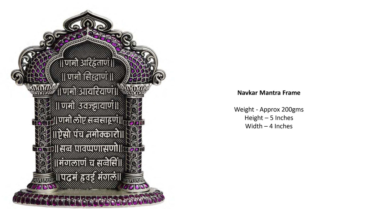 Navkar Mantra in Silver Idol