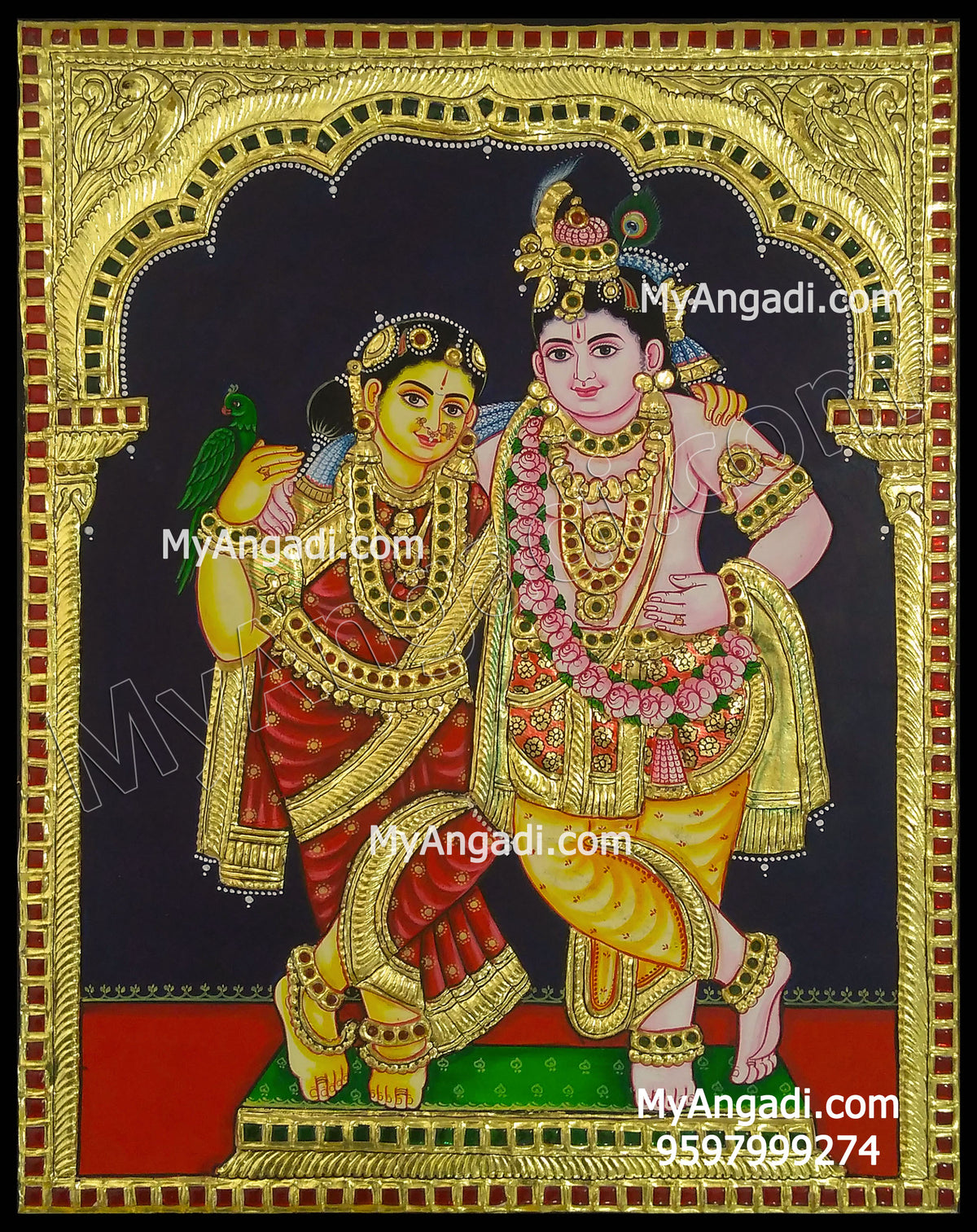 Radha Krishna Tanjore Painting