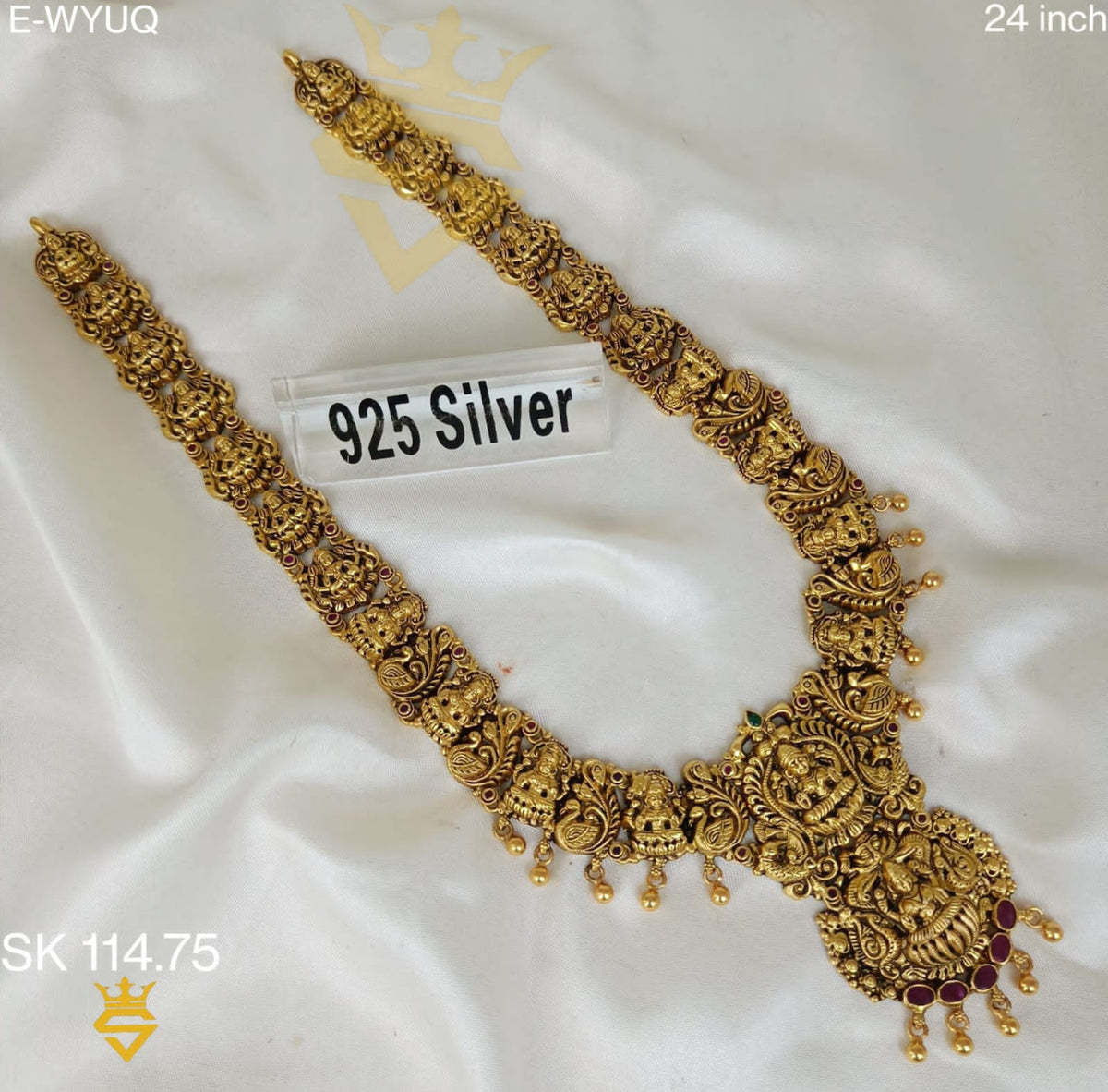 Kanakdharaa - Pure Silver Haram with Gold Polish