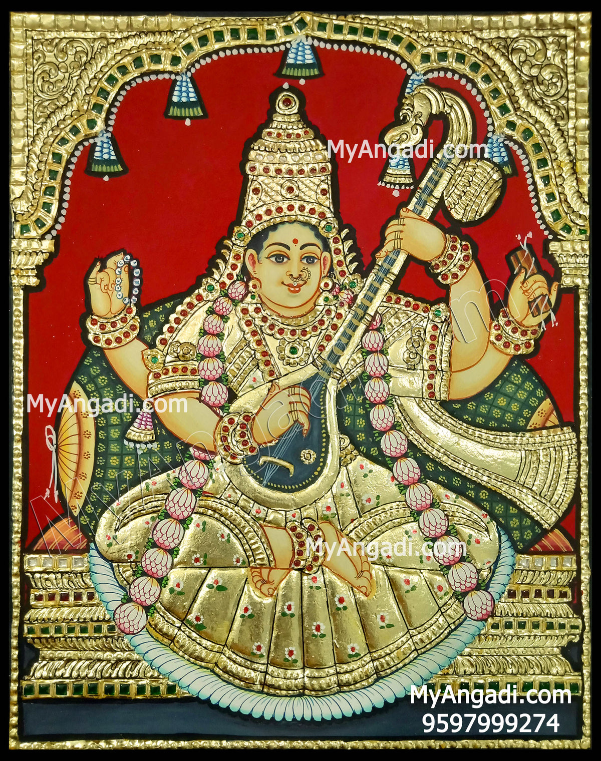 Saraswathi Tanjore Painting