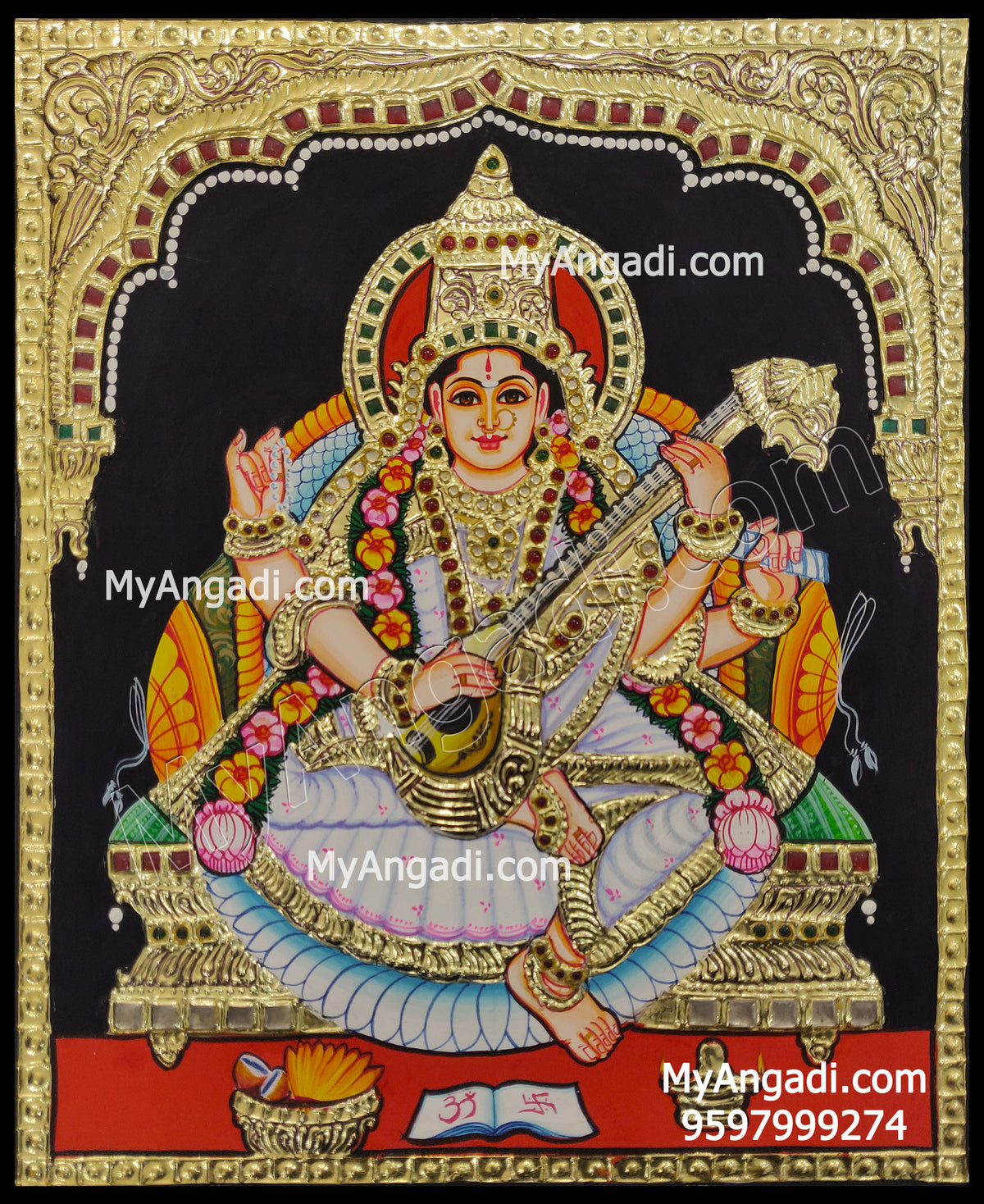Saraswathi Tanjore Painting