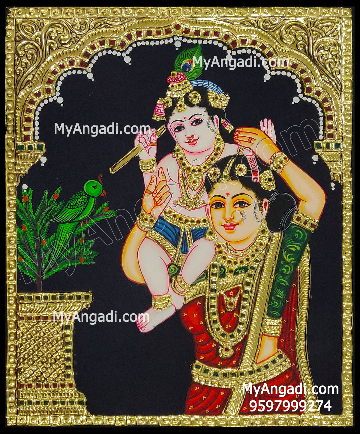 Yasodha Krishna Tanjore Painting