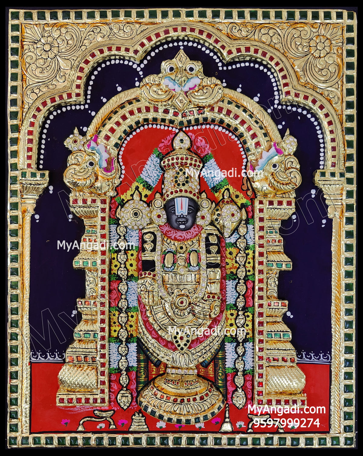 3D Balaji Tanjore Painting