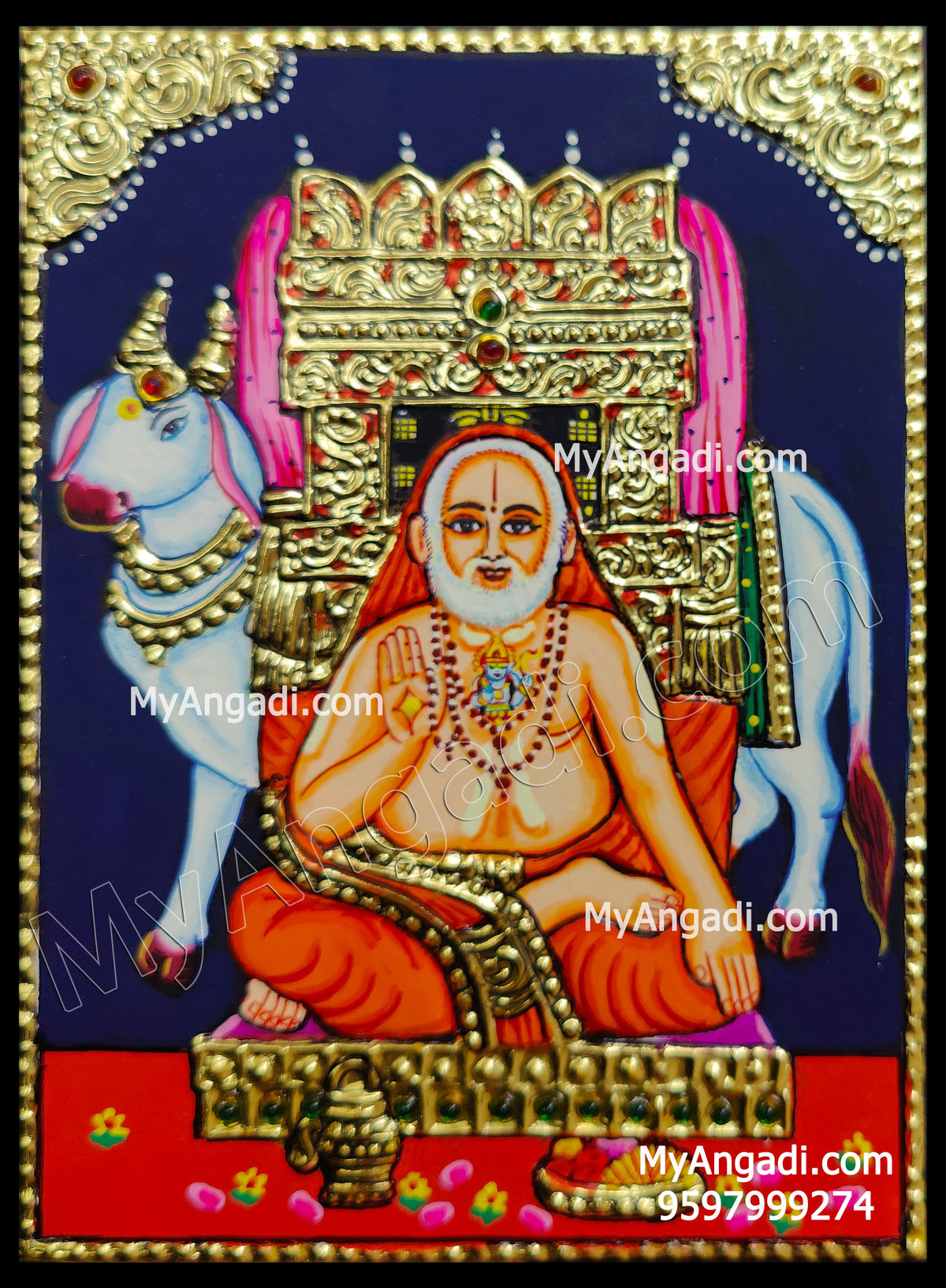 Raghavendra Small Size Tanjore Painting