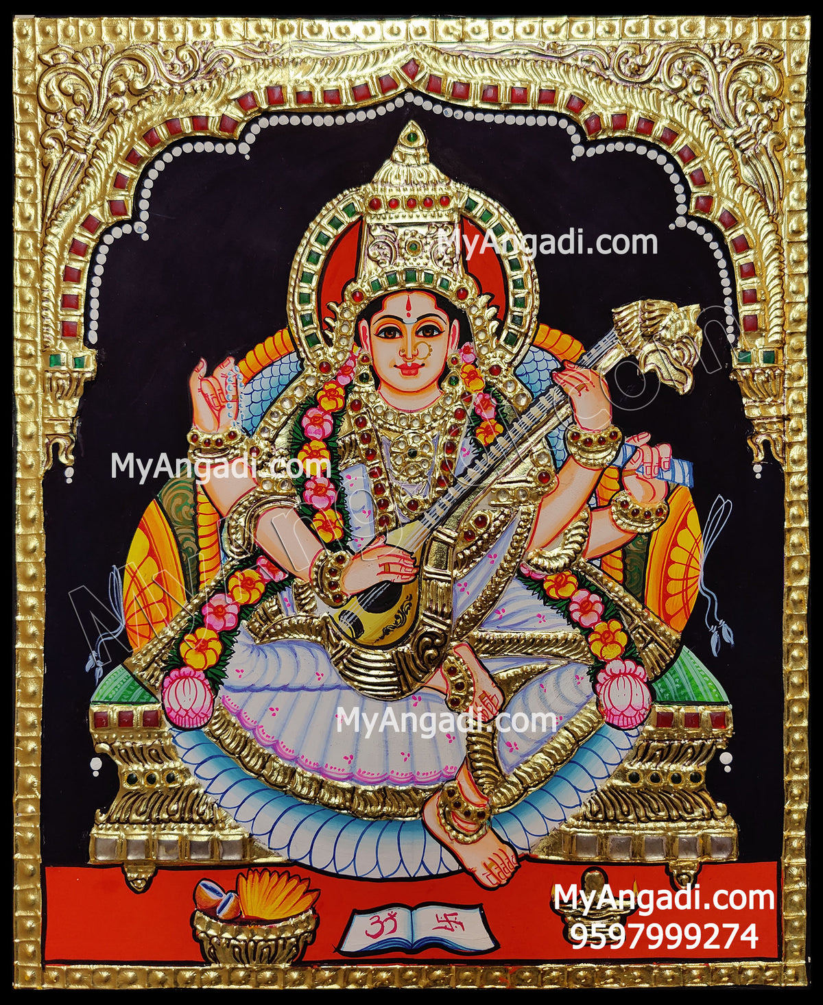 Saraswathi Tanjore Painting