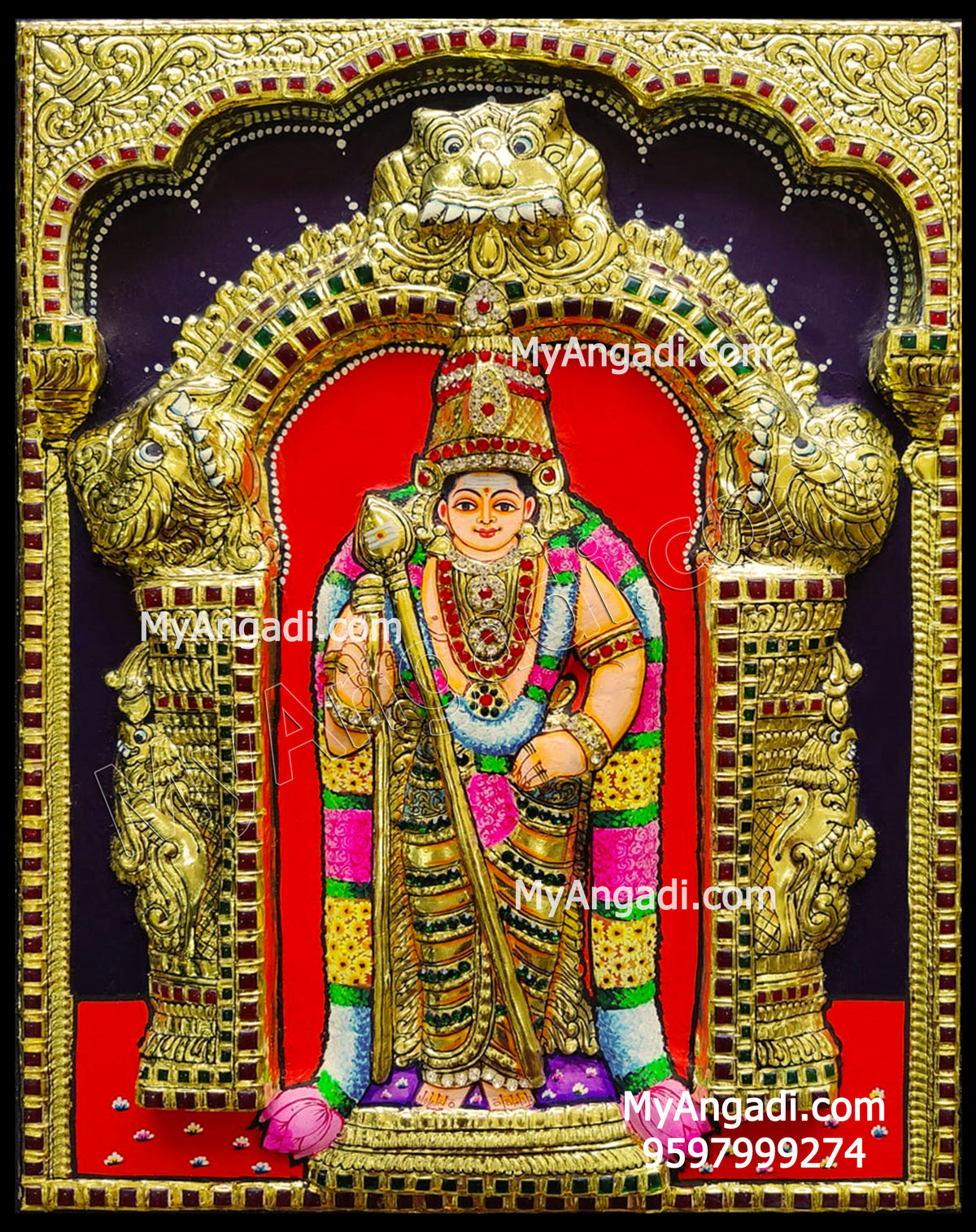 Murugan 3D Tanjore Painting