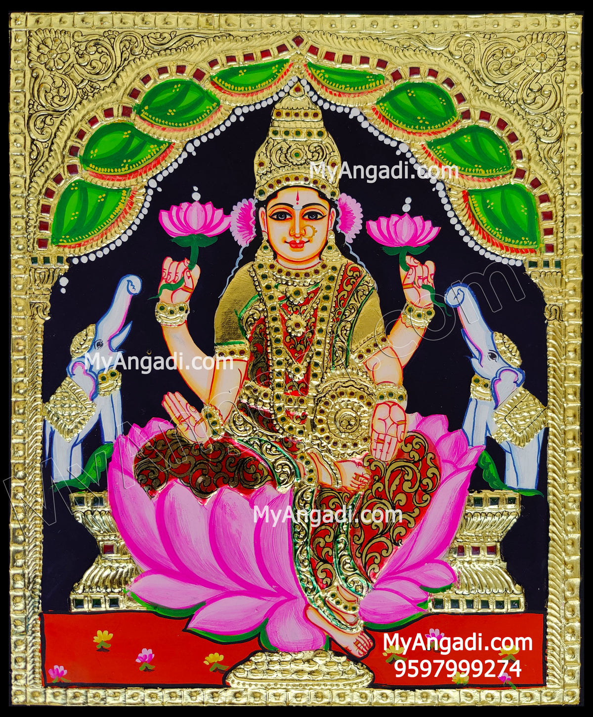 Gajalakshmi Tanjore Painting
