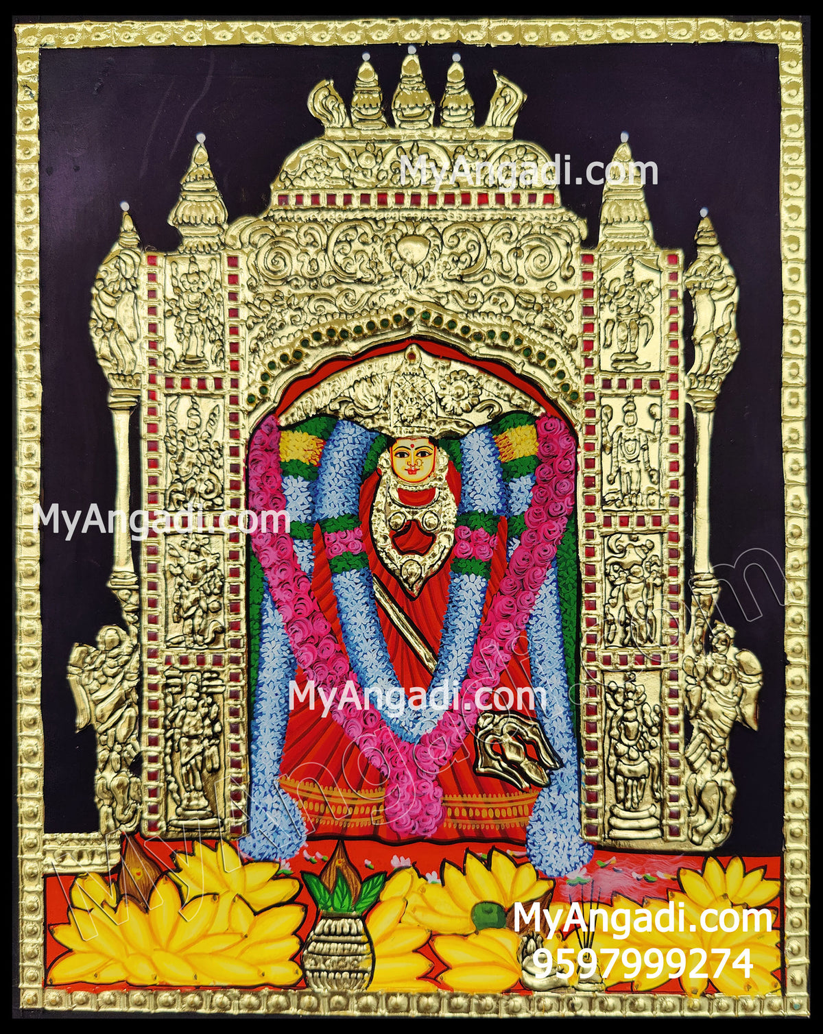 Kanaka Durga Malleshwaram Tanjore Painting