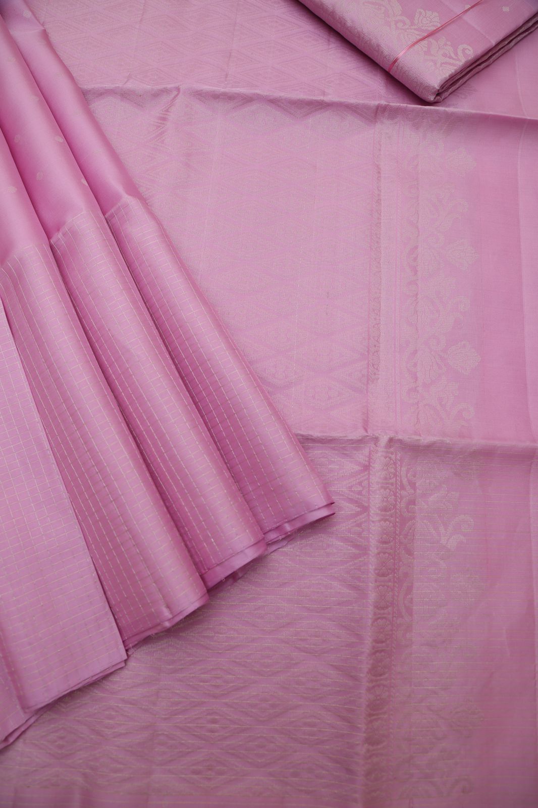 Baby pink - Pure Handloom Soft Silk Saree