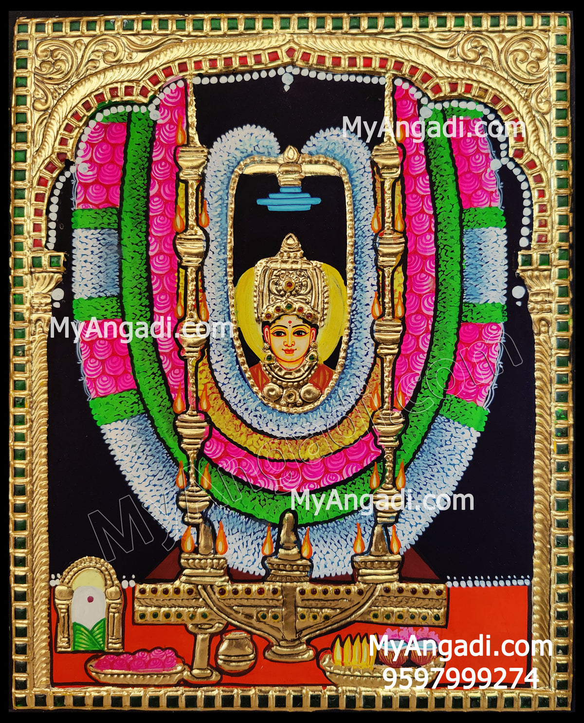 Meenkulathi Bagavathi AmmanTanjore Painting