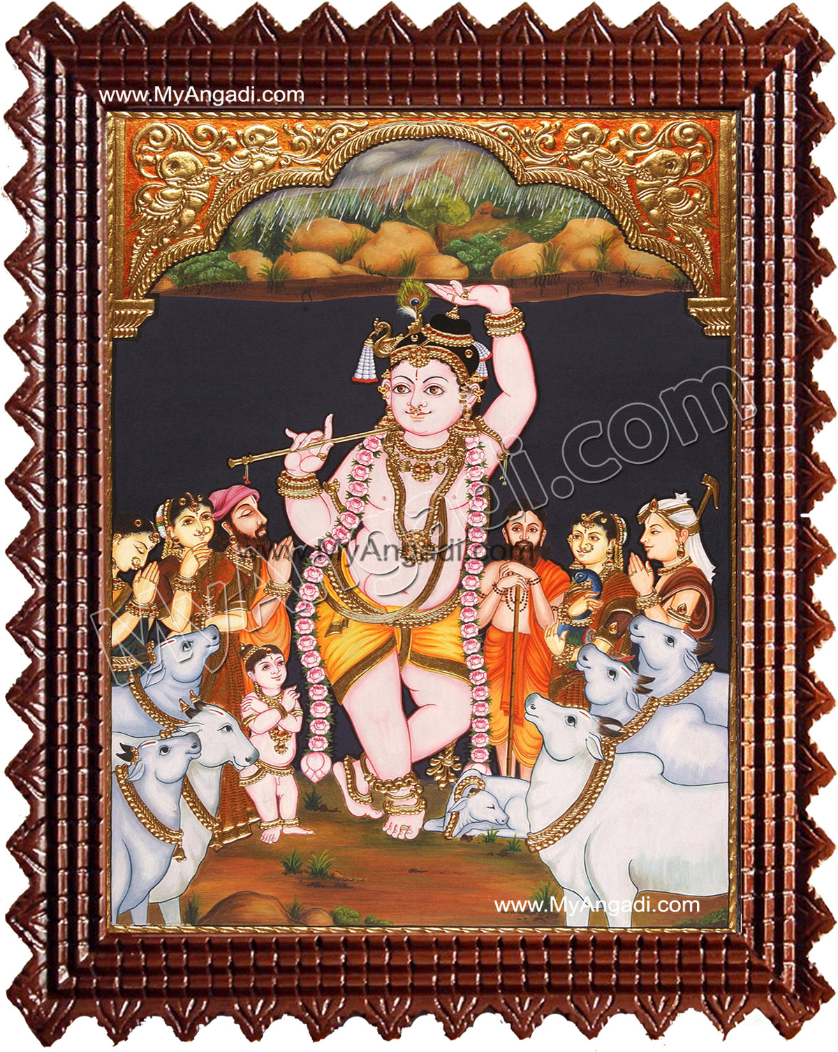 Govardhana Krishna Tanjore Painting