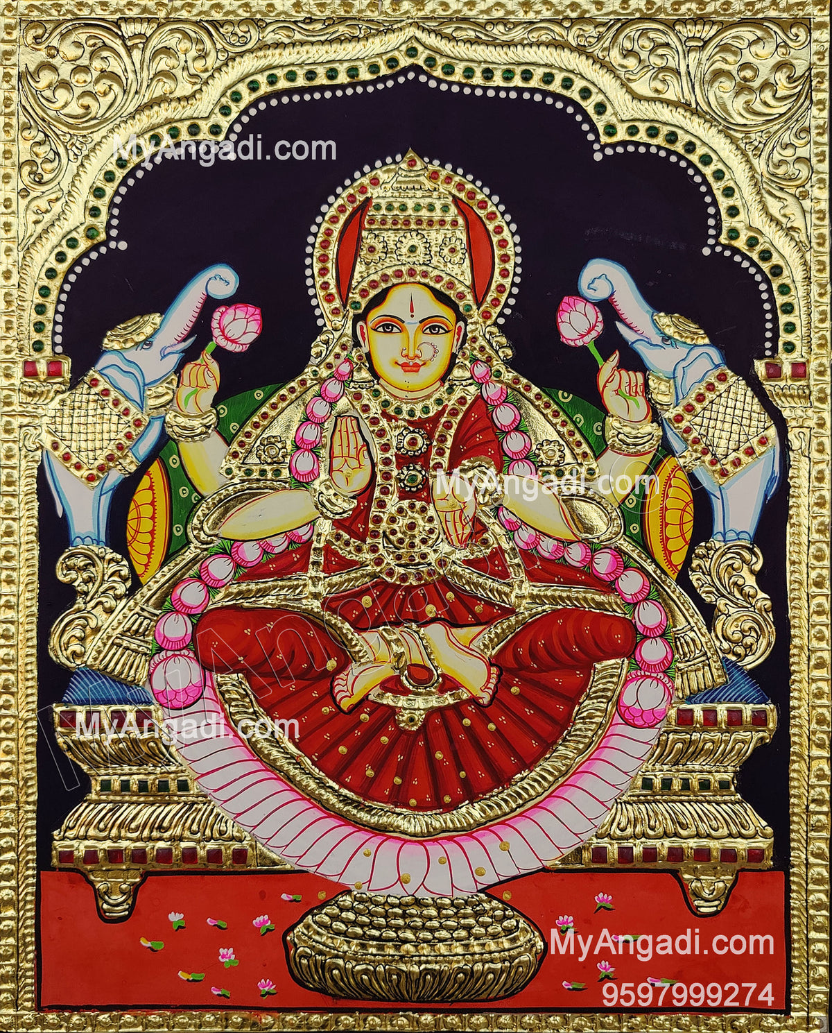 Gajalakshmi Tanjore Painting
