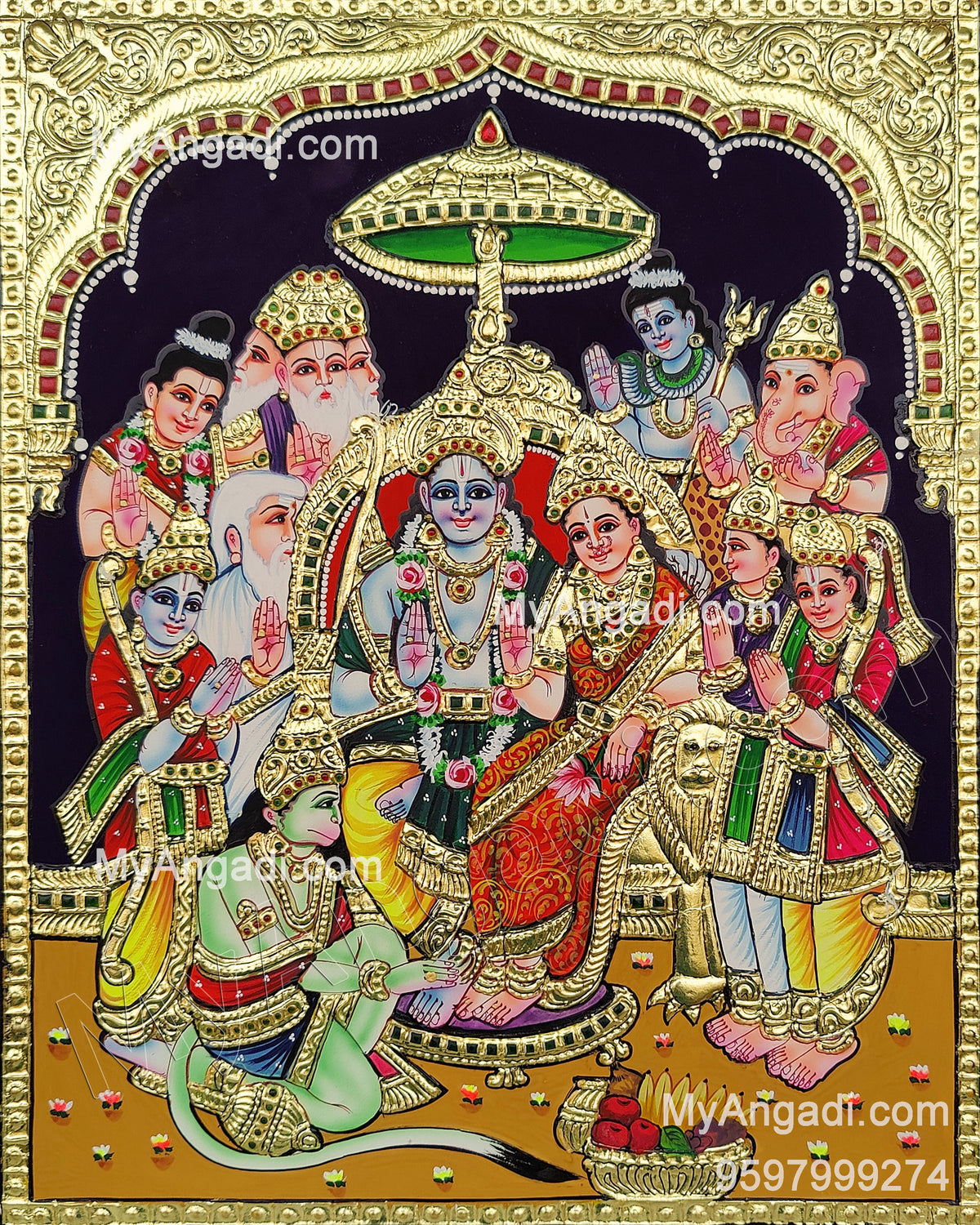 Ramar Pattabhishekam Tanjore Painting