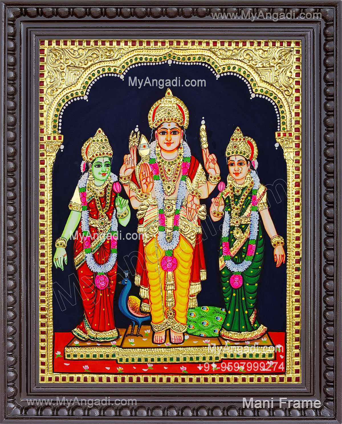 Murugan Valli Deivanai Tanjore Painting