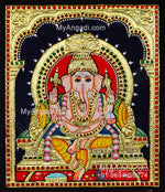 5 Set Ganesha Murugan Balaji Lakshmi Saraswathi Tanjore painting