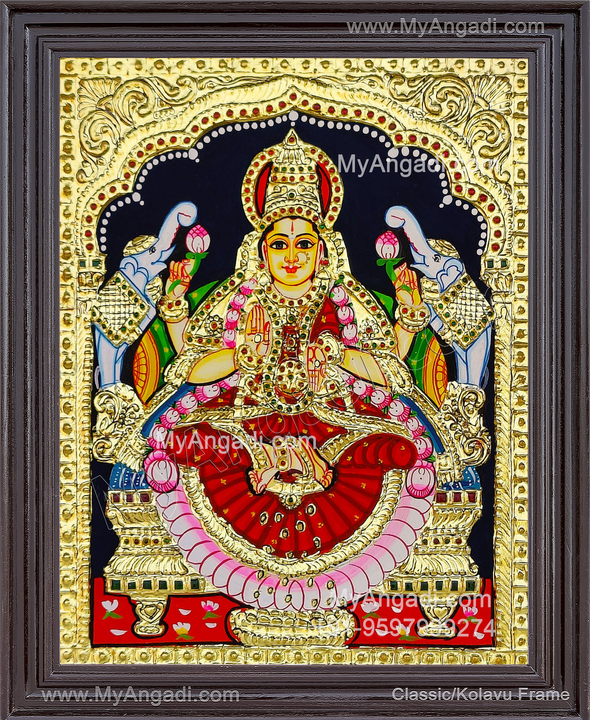 Gajalakshmi Tanjore Painting