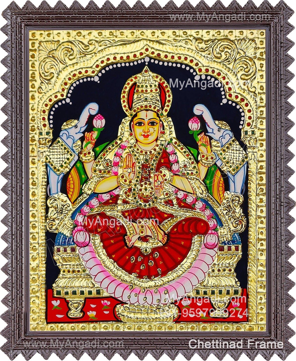 Gajalakshmi Tanjore Painting