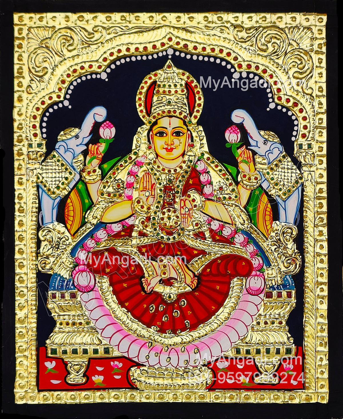 Gajalakshmi Tanjore Painting