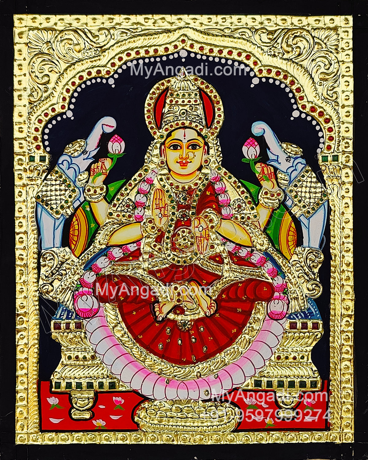 Gajalakshmi Tanjore Painting