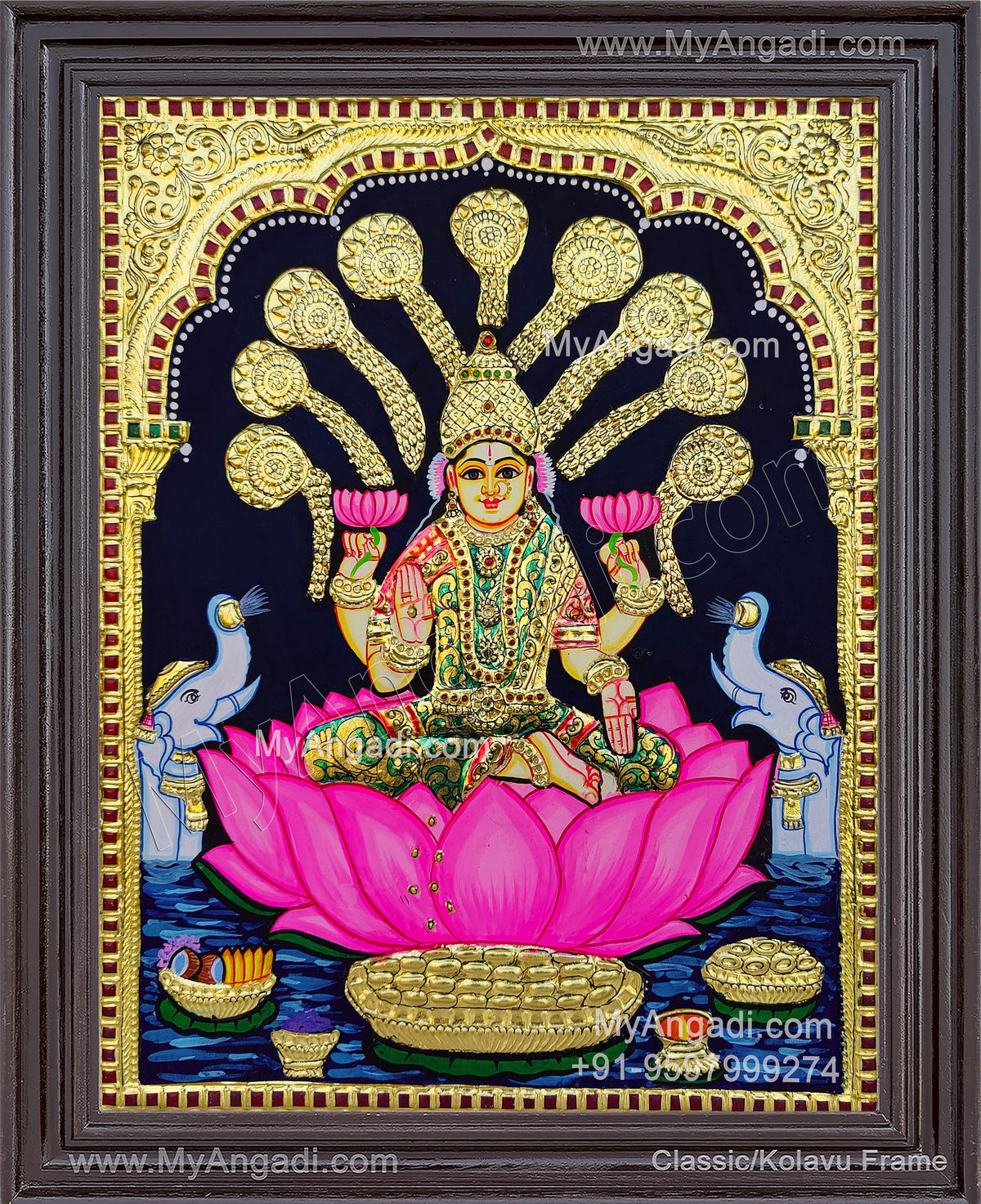 Gajalakshmi Tanjore Painting