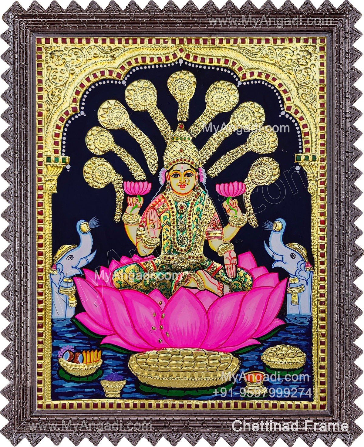 Gajalakshmi Tanjore Painting