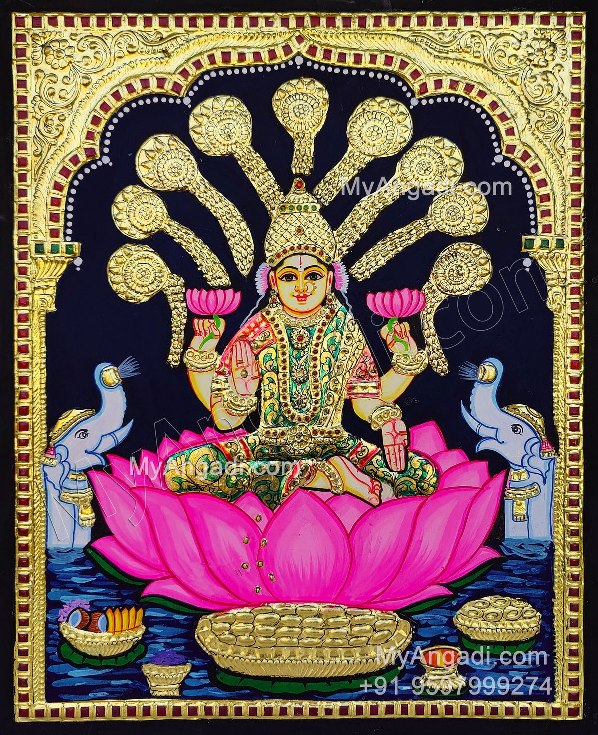 Gajalakshmi Tanjore Painting