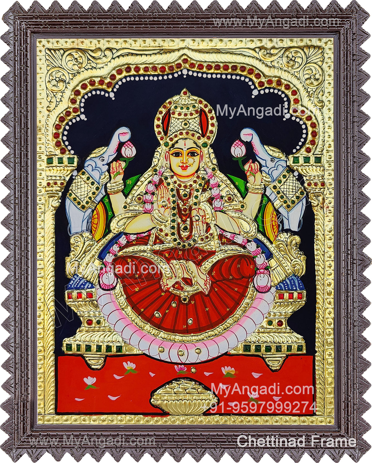 Gajalakshmi Tanjore Painting