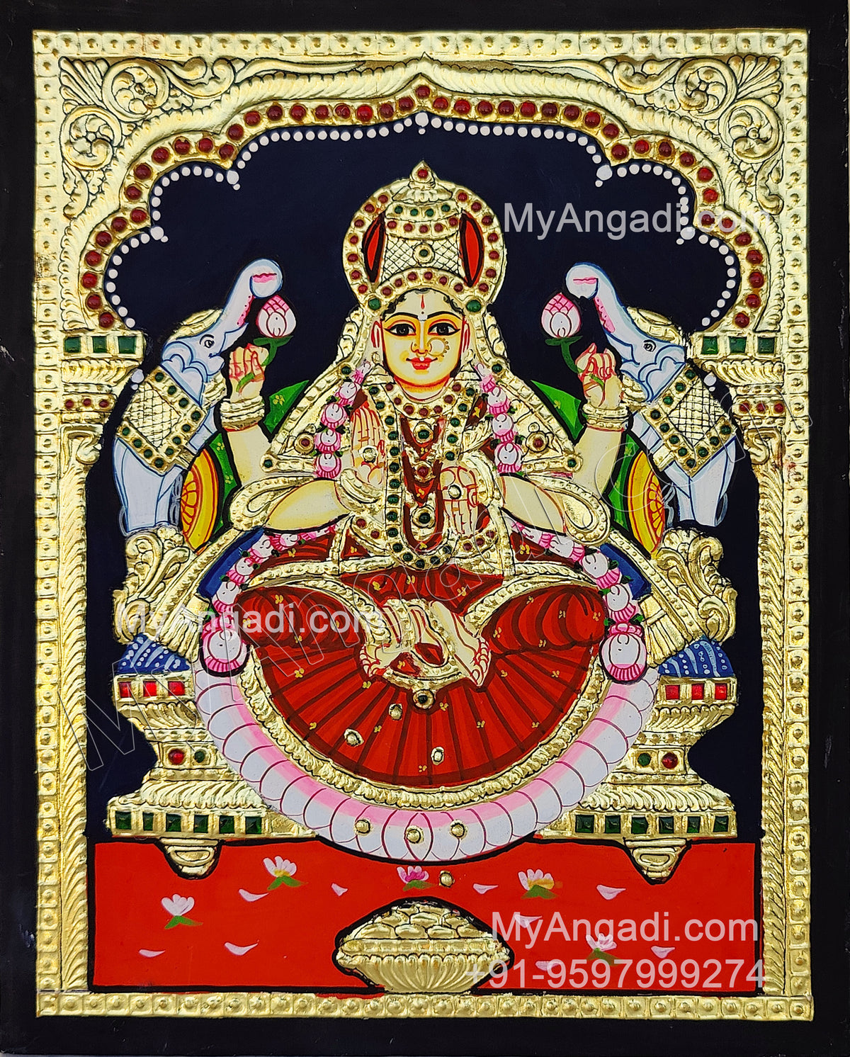 Gajalakshmi Tanjore Painting