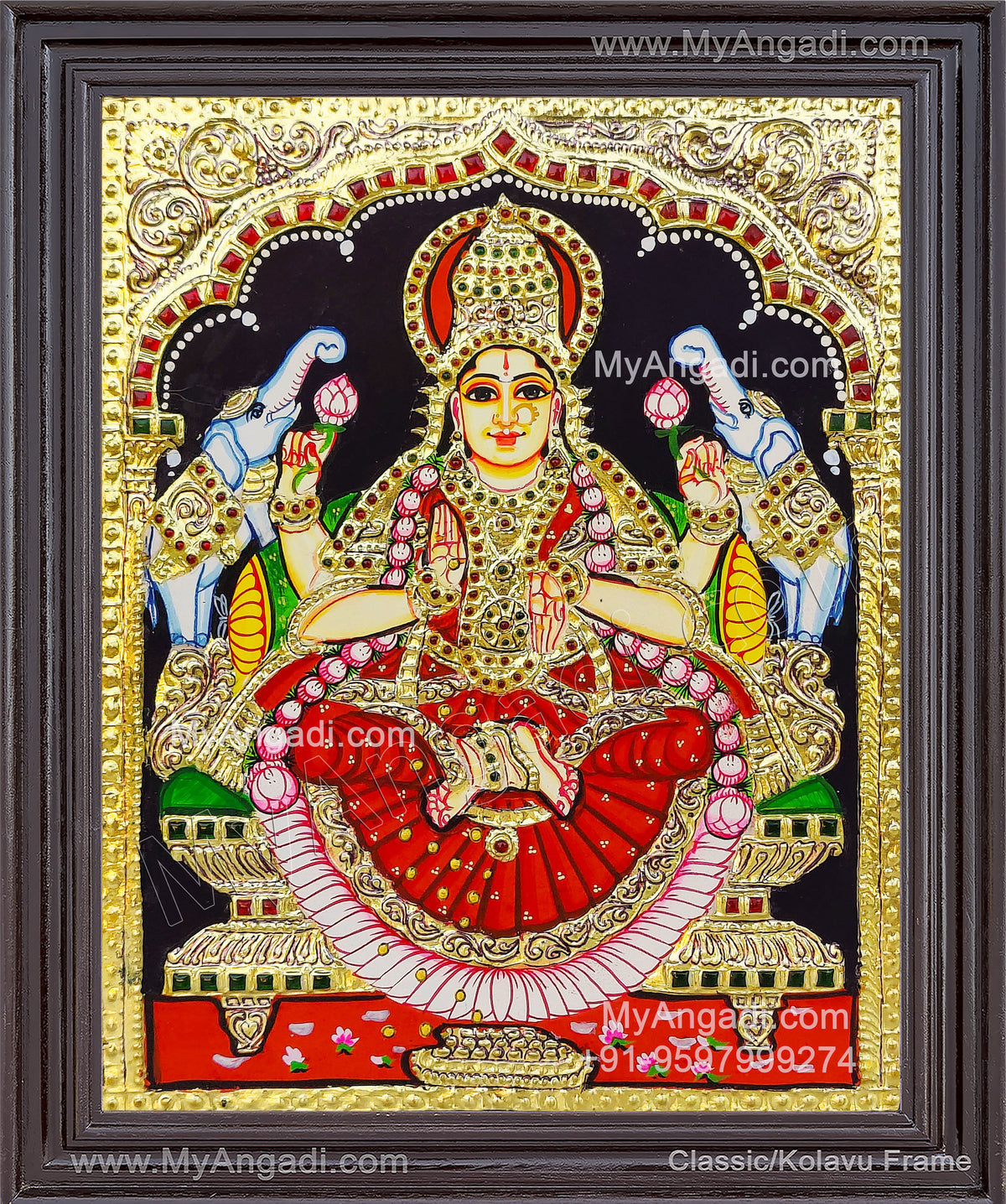 Gajalakshmi Tanjore Painting