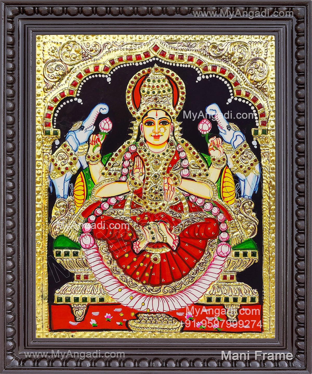 Gajalakshmi Tanjore Painting