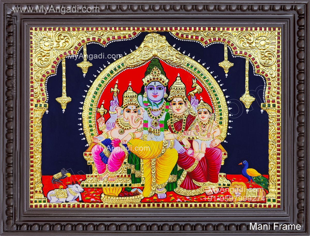 Shivan Family Tanjore Painting