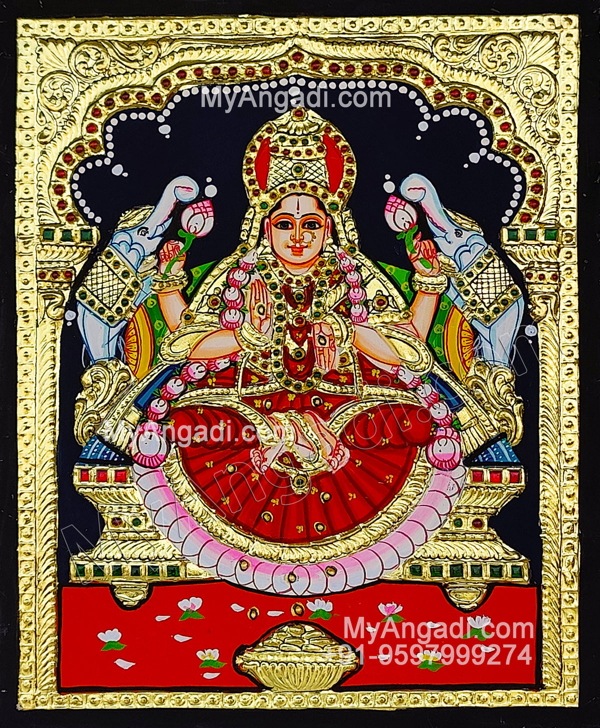 Gajalakshmi Tanjore Painting