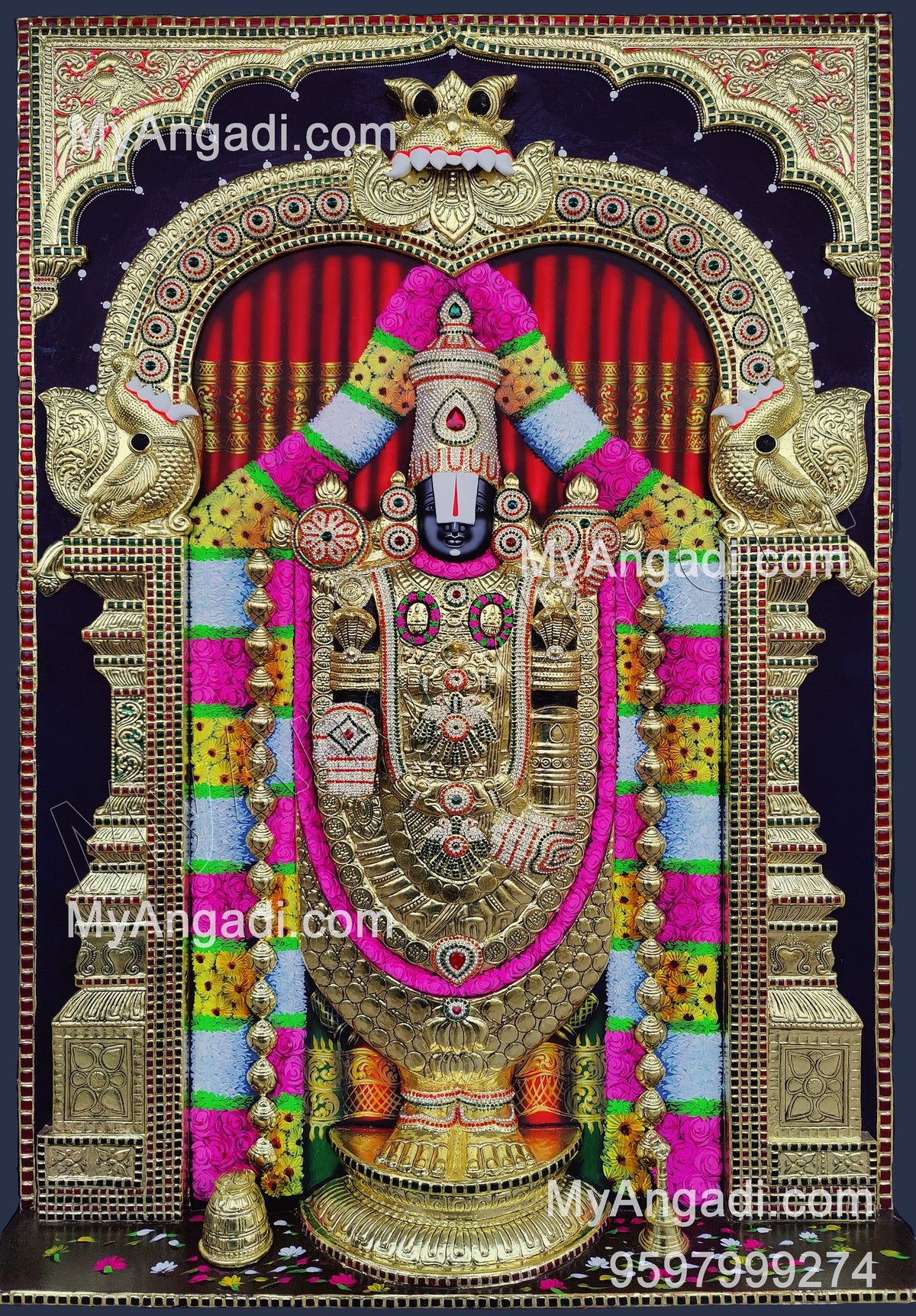 Balaji 3d Tanjore Painting