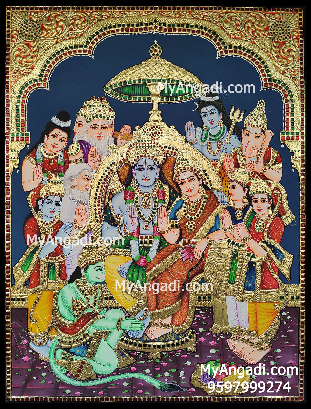 Ramar Pattabhishekam Tanjore Painting