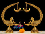 Brass Hanging Peacock Lamp