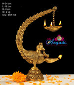 Brass Hanging Peacock Lamp