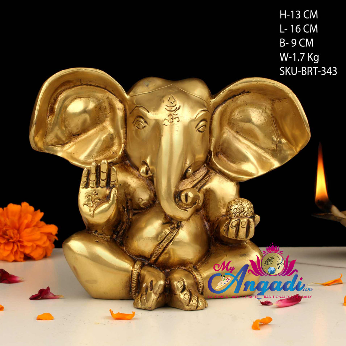 Ganesha Brass Statue
