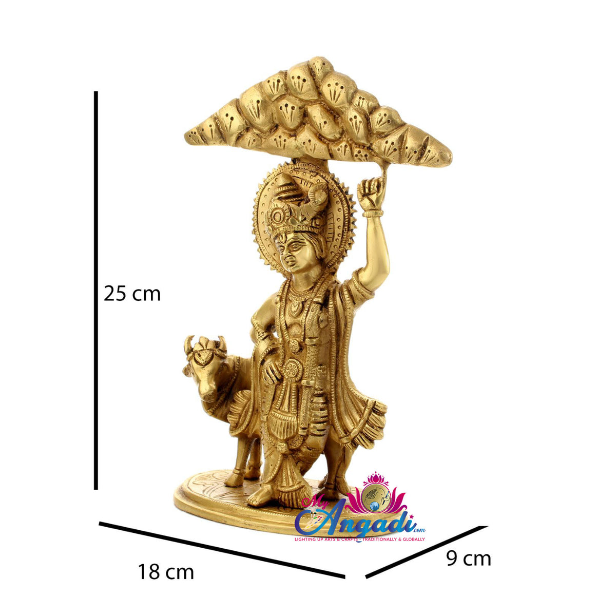 Kovadhana Krishna Brass Statue