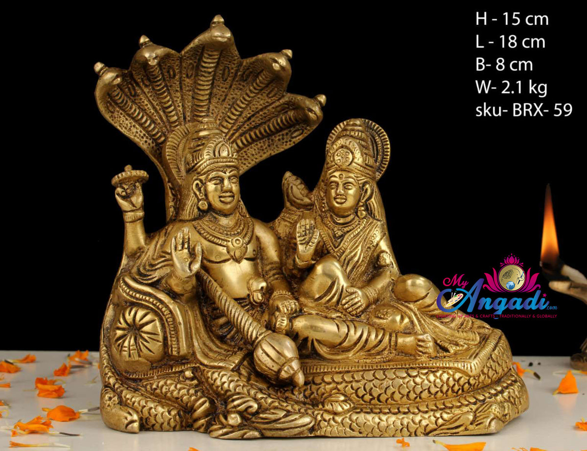 Vishnu Lakshmi Brass Statue