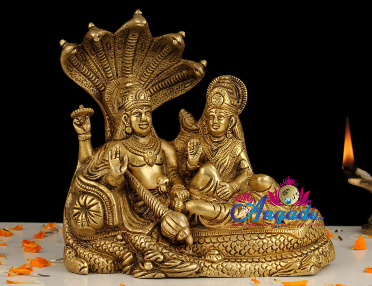 Vishnu Lakshmi Brass Statue