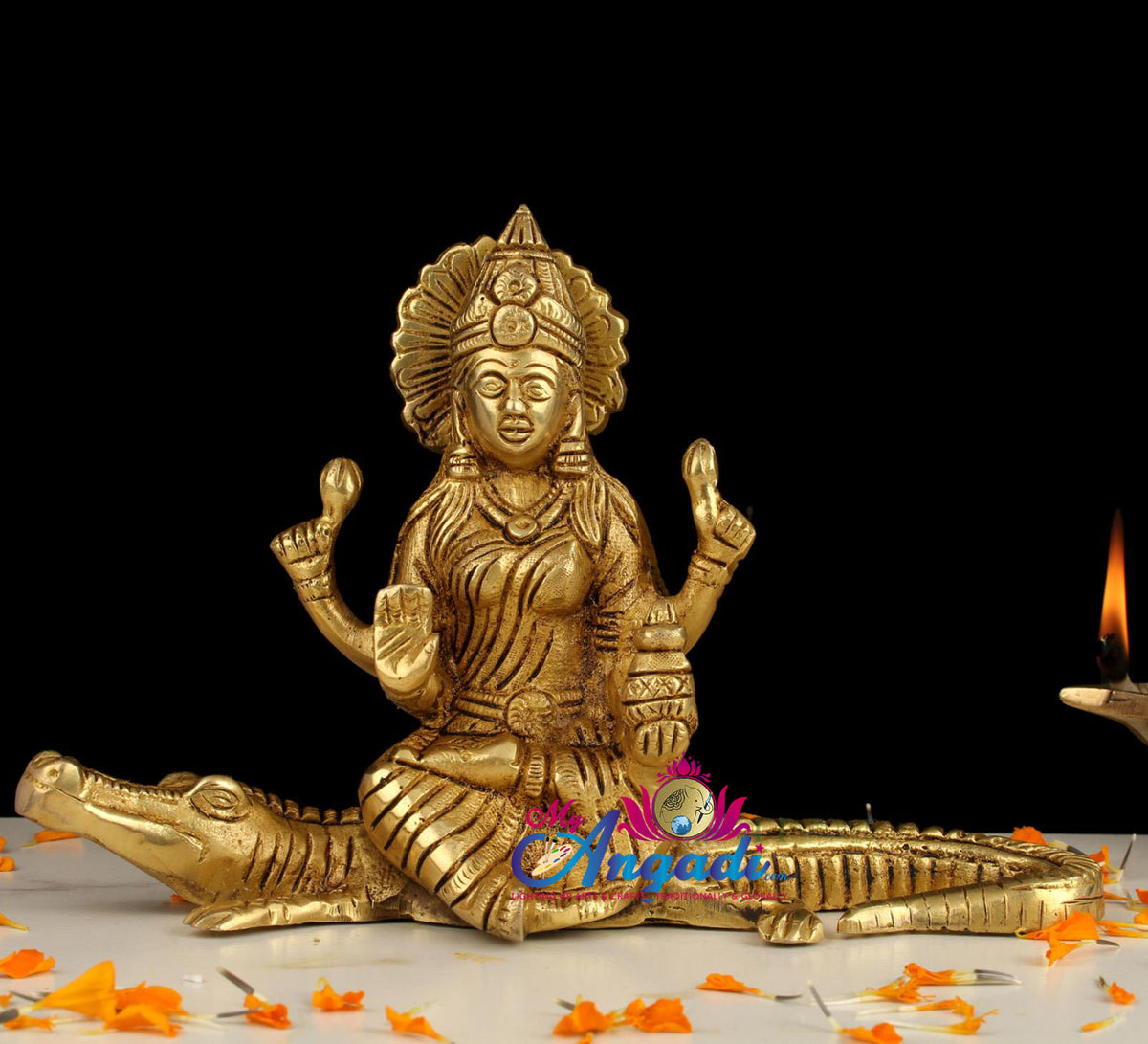 Ganga Brass Statue