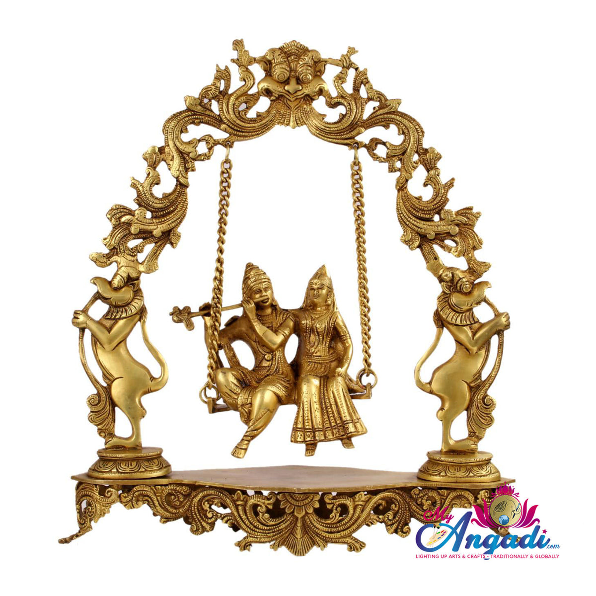Radha Krishna Swinging Brass Statue